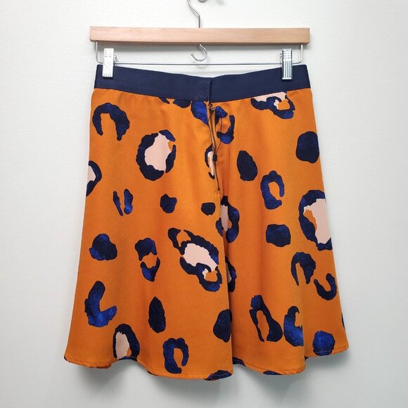 3.1 Phillip Lim Target Leopard Print Skirt Orange Blue Size 8 NWOT Flirty Mini - Picture 12 of 14